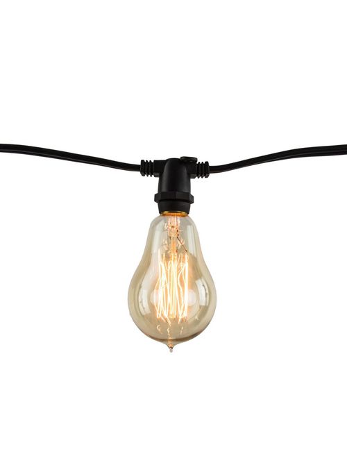 BULBR 810055 14FT STRING LIGHT 10 SOCKETS KIT BLACK W/NOSTALGIC E12 LAMPS LAMPS